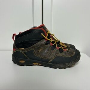 Keen pagosa mid brown black red yellow hiking boots waterproof